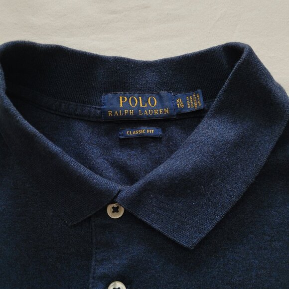 Polo Ralph Lauren Classic Fit Polo Navy Short Sleeve Mens XL Preppy Normcore - Picture 3 of 10